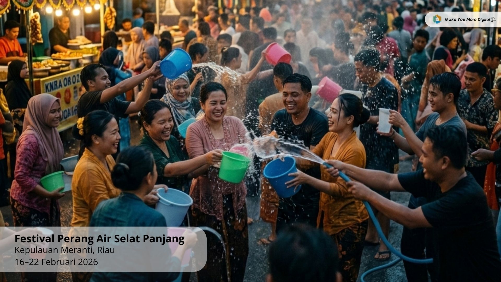 Festival Perang Air Selat Panjang Tradisi Unik Sambut Lebaran di Kepulauan Meranti