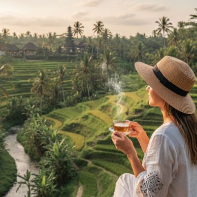 Pemandangan alam tenang di Ubud Bali untuk destinasi healing tourism Indonesia.