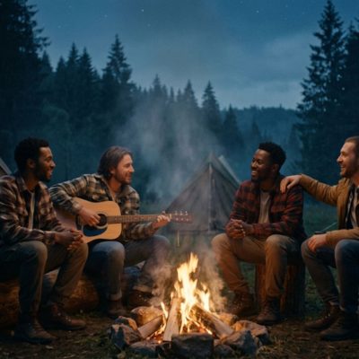 Peserta mengikuti aktivitas healing camp di alam terbuka dengan sesi meditasi, mindfulness, dan forest healing untuk mengurangi stres.