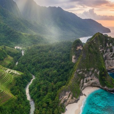 panorama wisata alam Indonesia pegunungan dan pantai eksotis
