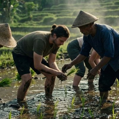 Menanam Padi Bersama Petani sebagai Terapi Kembali ke Alam dan Menyembuhkan Diri